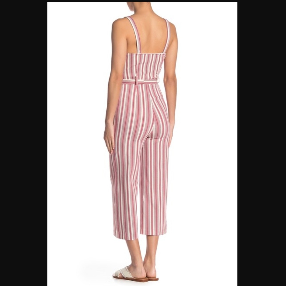 romeo & juliet couture | stripe tie waist jumpsuit - Picture 2 of 6